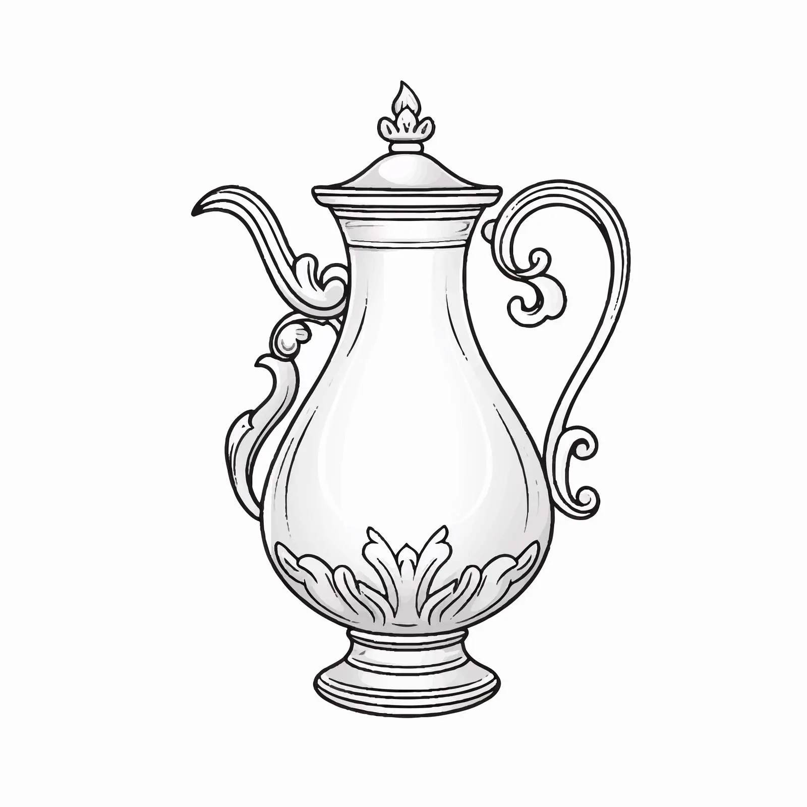 Vector Illustration of Isolated Ewer on White Background — free download from Dotvec