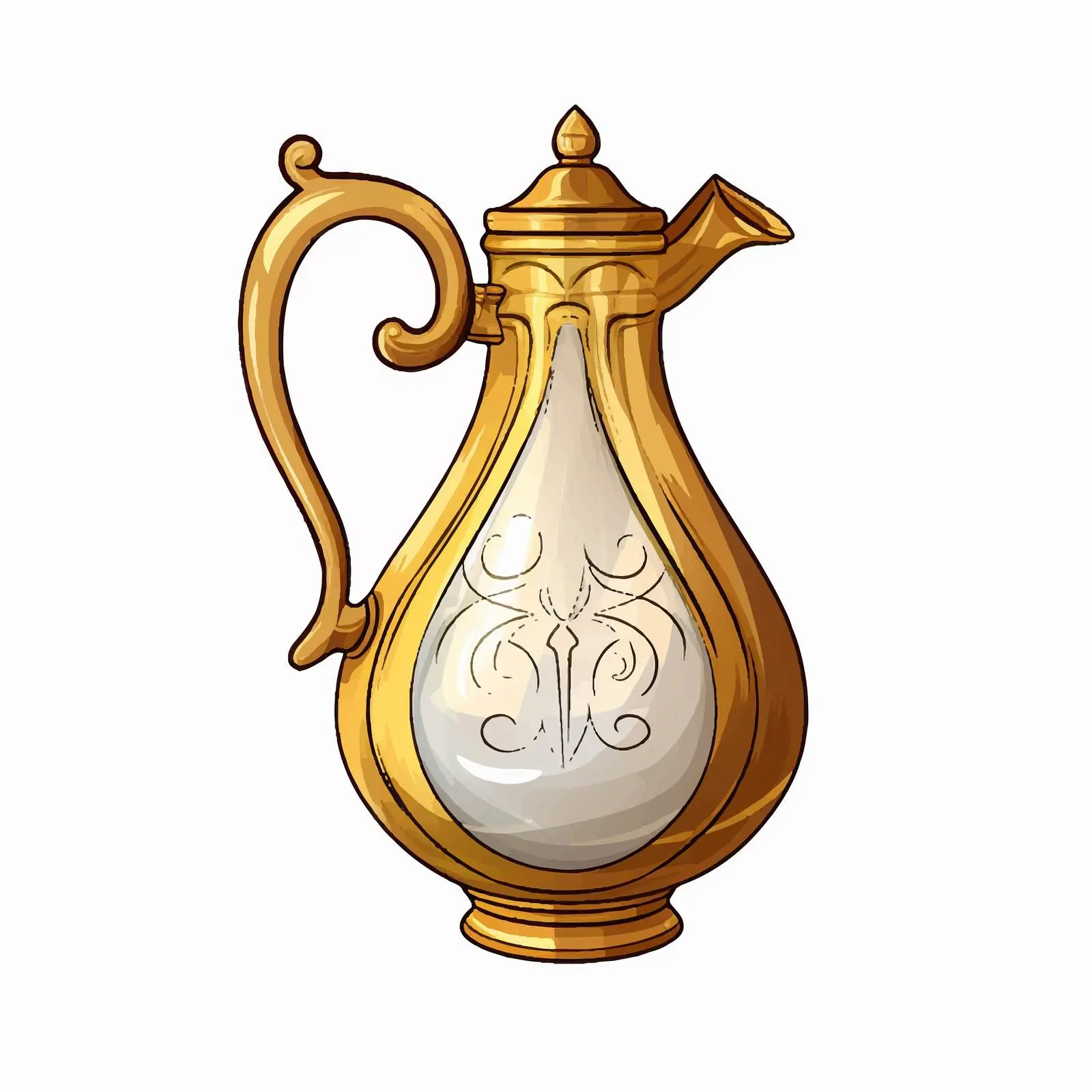 Top View Ewer Vector Illustration on White Background — free download from Dotvec