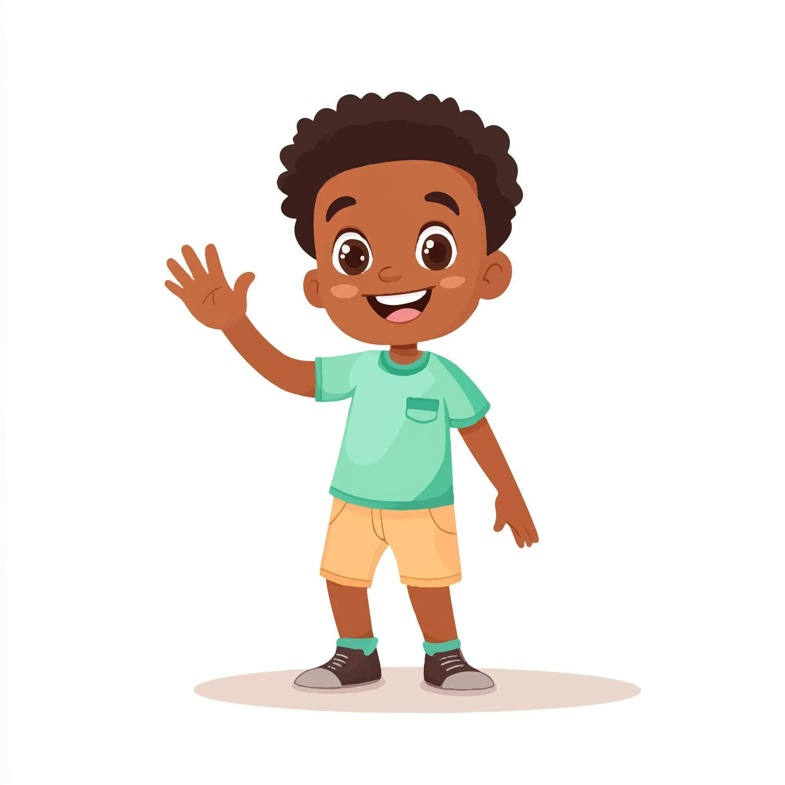 Excited Black Boy Waving Hello — free download from Dotvec