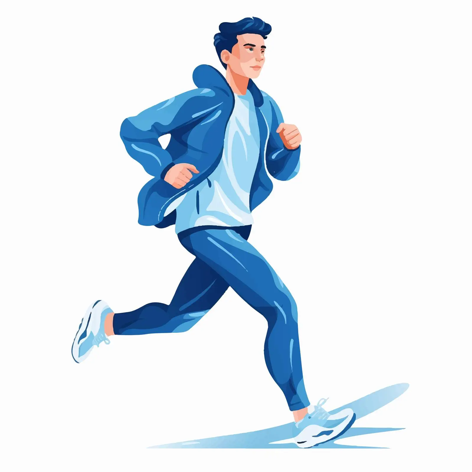 Cartoon Icon of Exercise in Blue Sportswear – free exercise illustration image from Dotvec