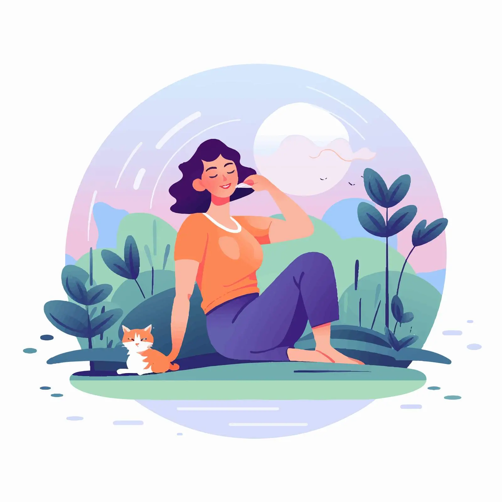 Exhausted Woman Resting in Nature — free download from Dotvec