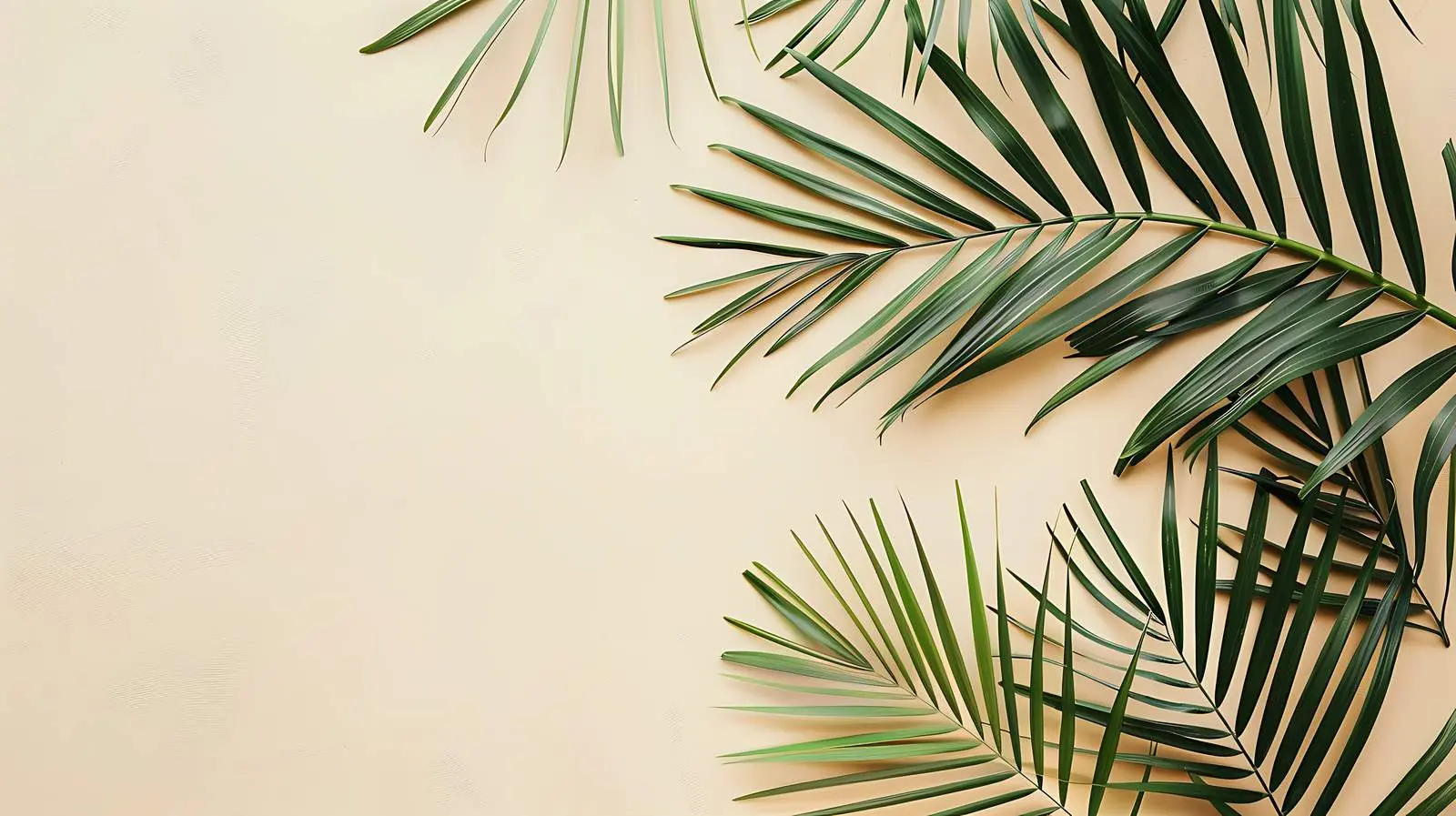 Tropical Palm Branches on Soft Beige Background — free download from Dotvec