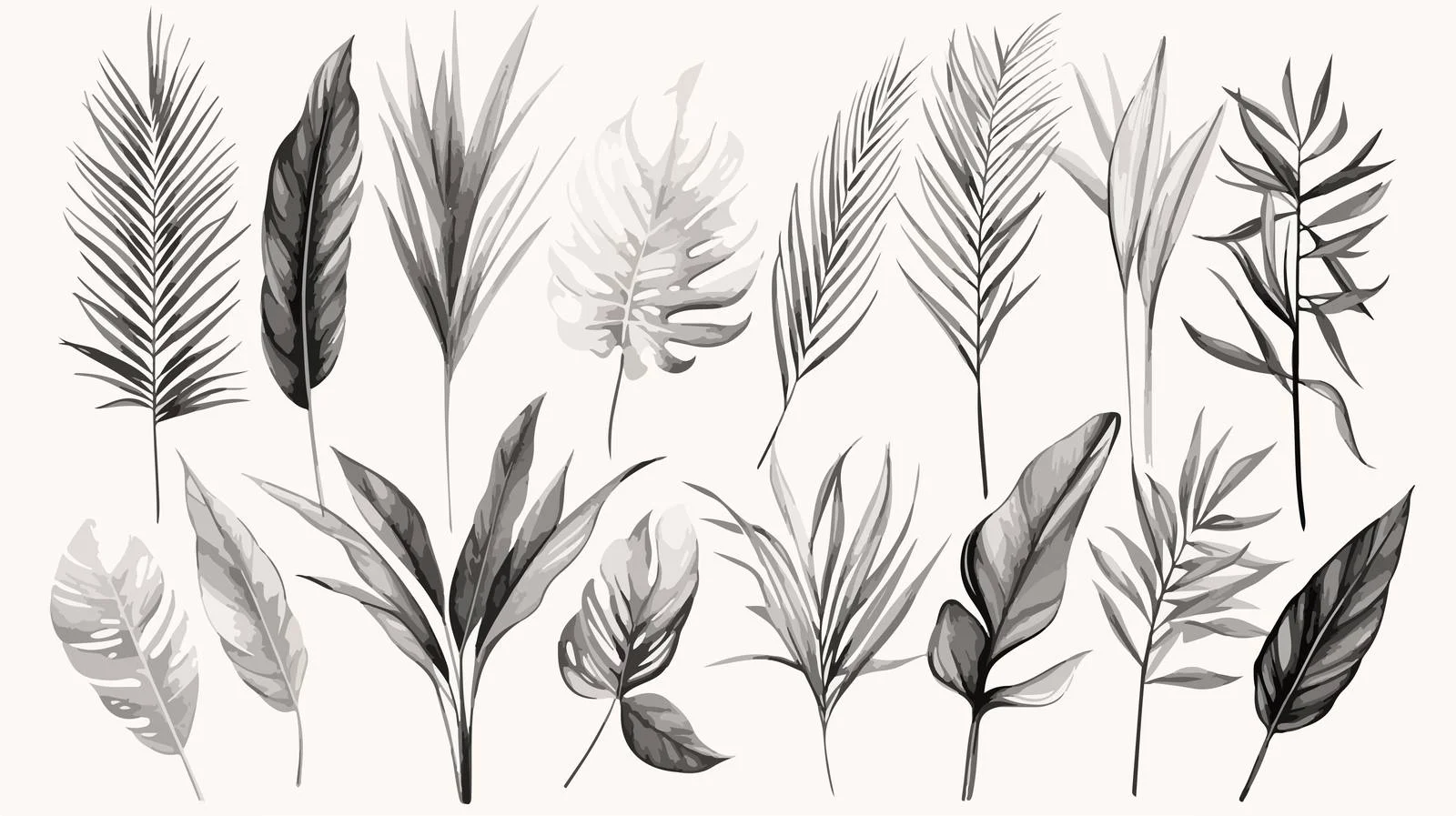 Exquisite Hand-Drawn Exotic Plant Foliage — free download from Dotvec