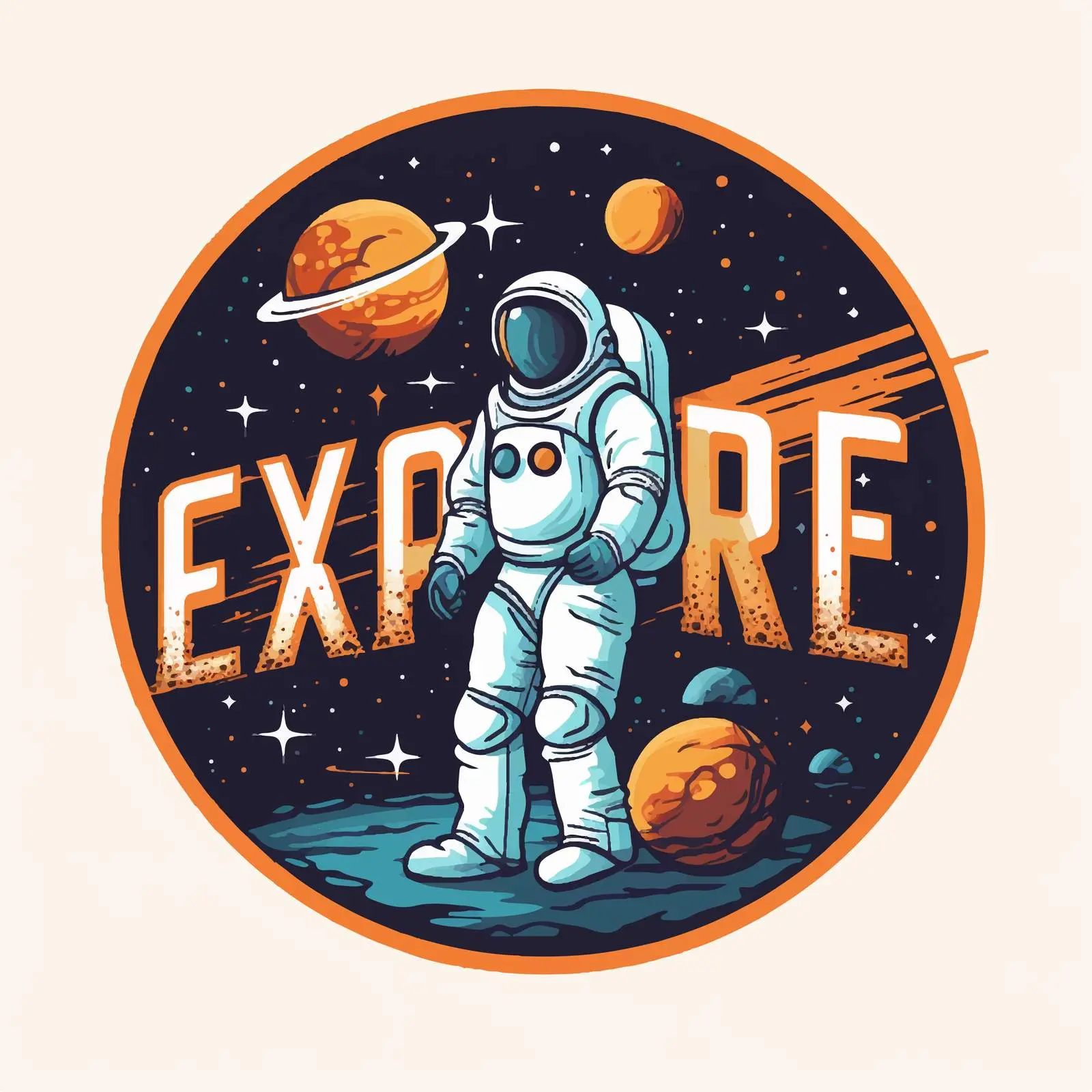 Explore Space Logo Design Illustration Vector — free download from Dotvec