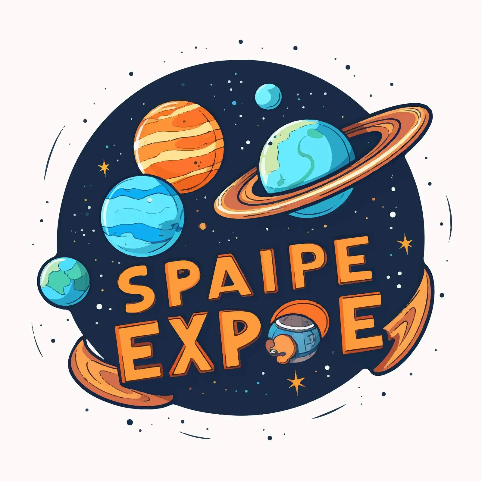 Space Logo Design with Planet Illustration — free download from Dotvec