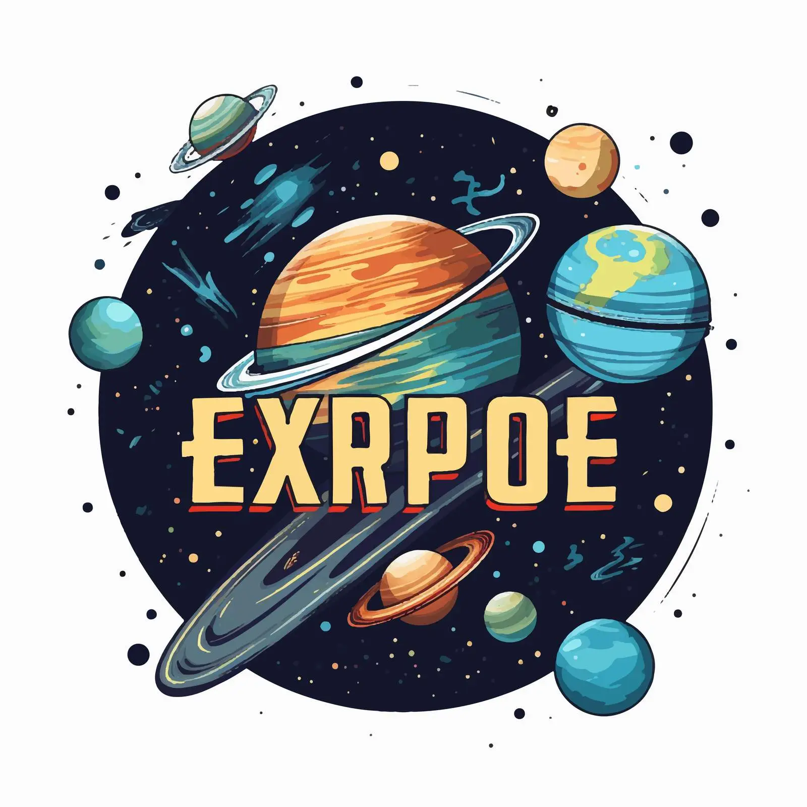 Space Logo Design with Planet Illustration — free download from Dotvec