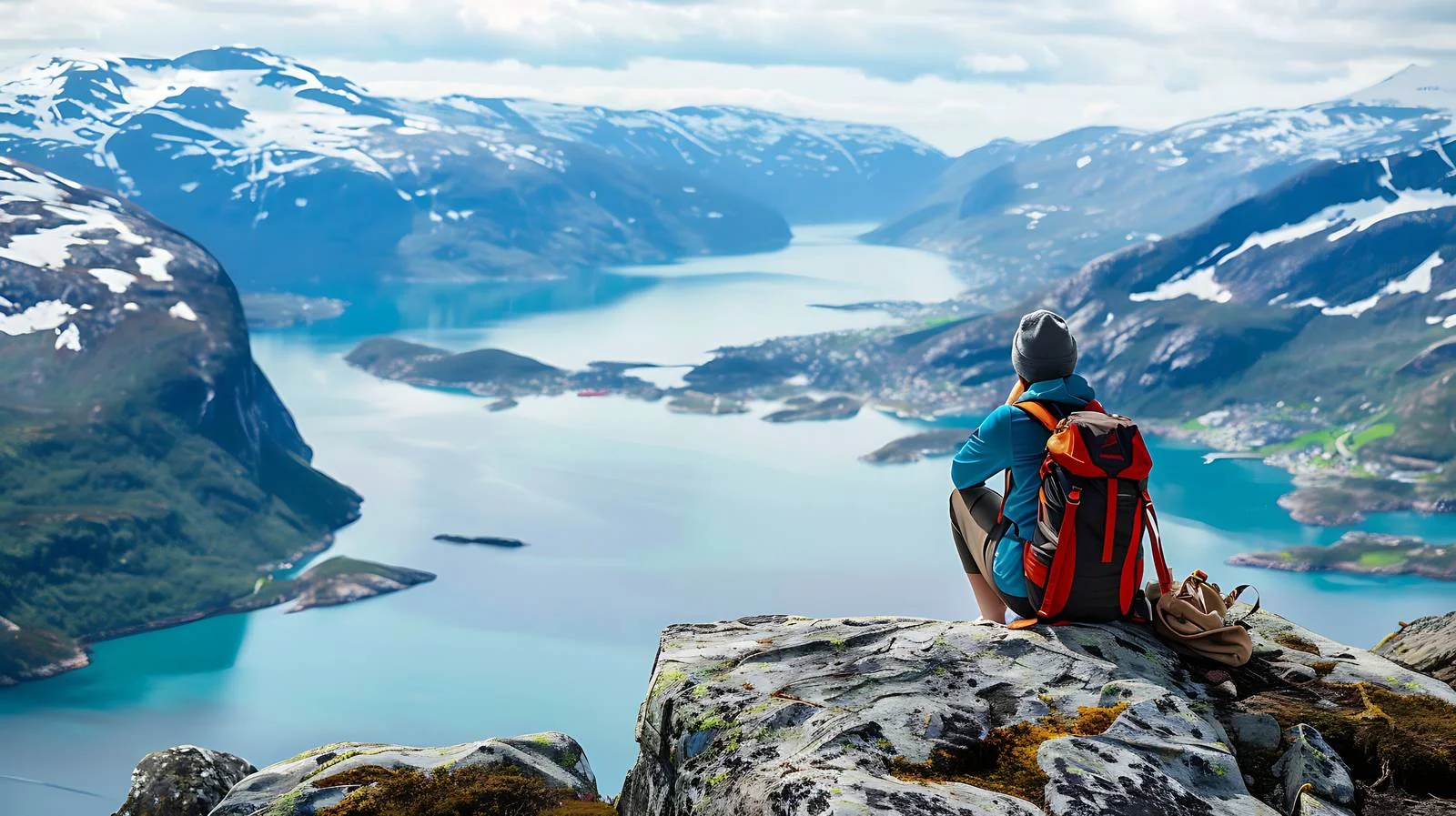 Adventurer Enjoying Scenic Matind Mount View – free admiring image from Dotvec