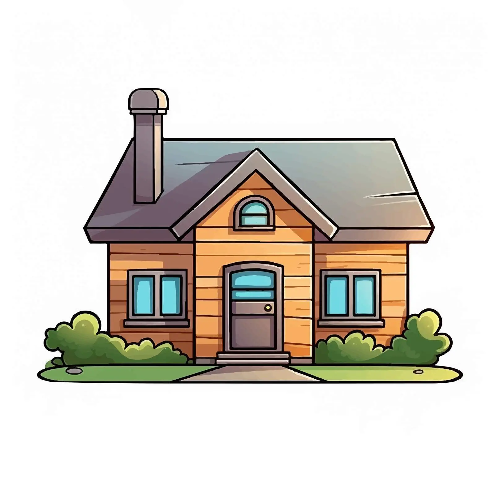 Cartoon Vector Illustration of Isolated House — free download from Dotvec