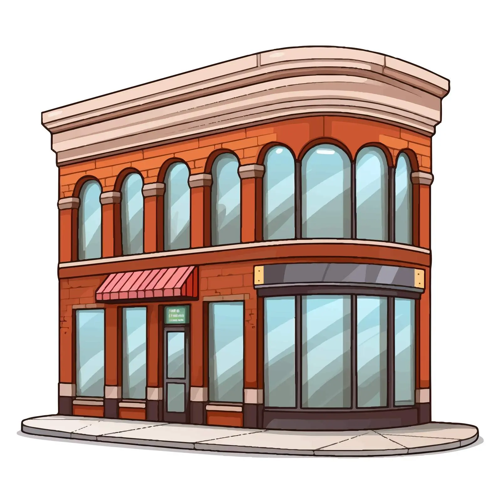 Cartoon Vector Illustration of Store Exterior — free download from Dotvec