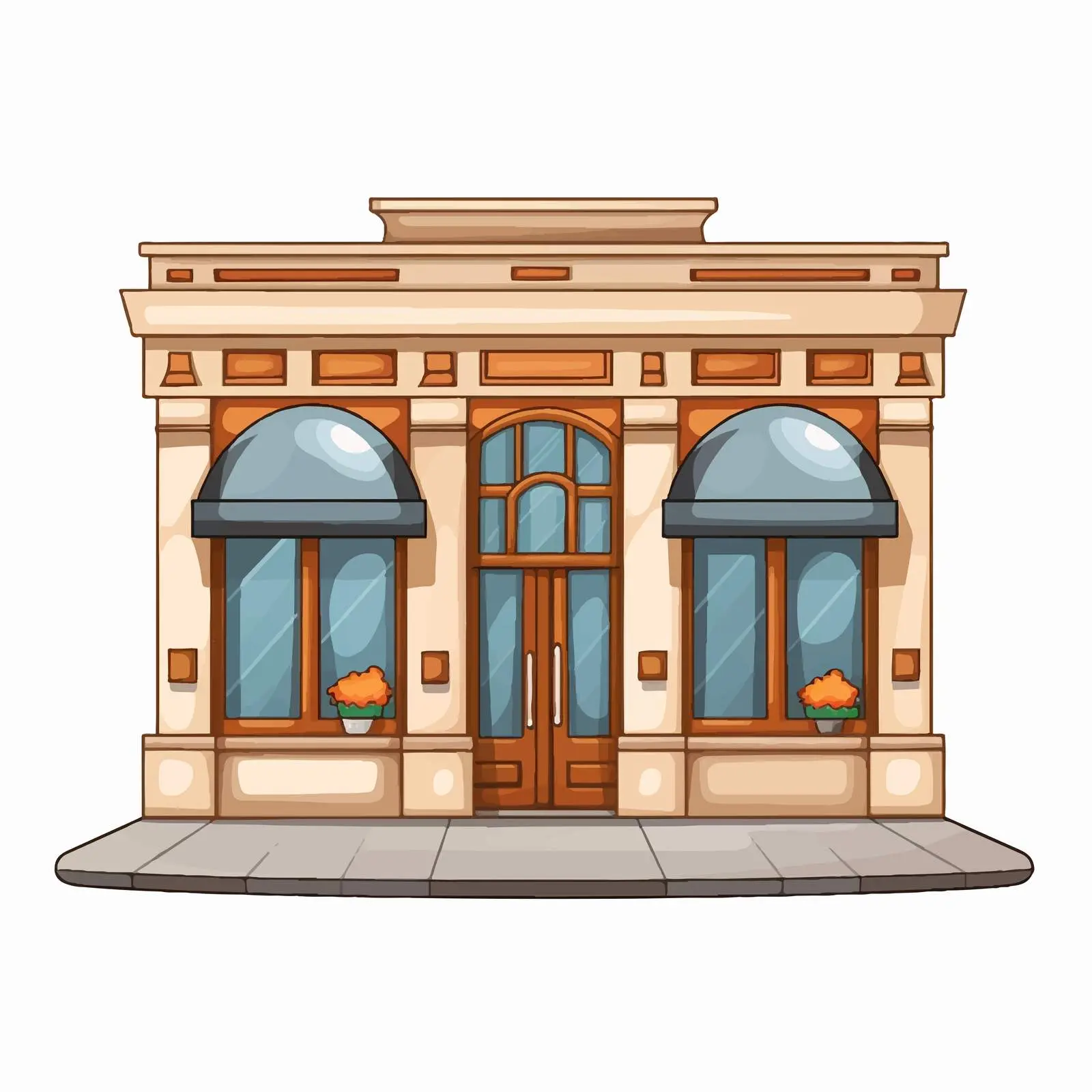 Cartoon Vector Illustration of Store Building Exterior — free download from Dotvec