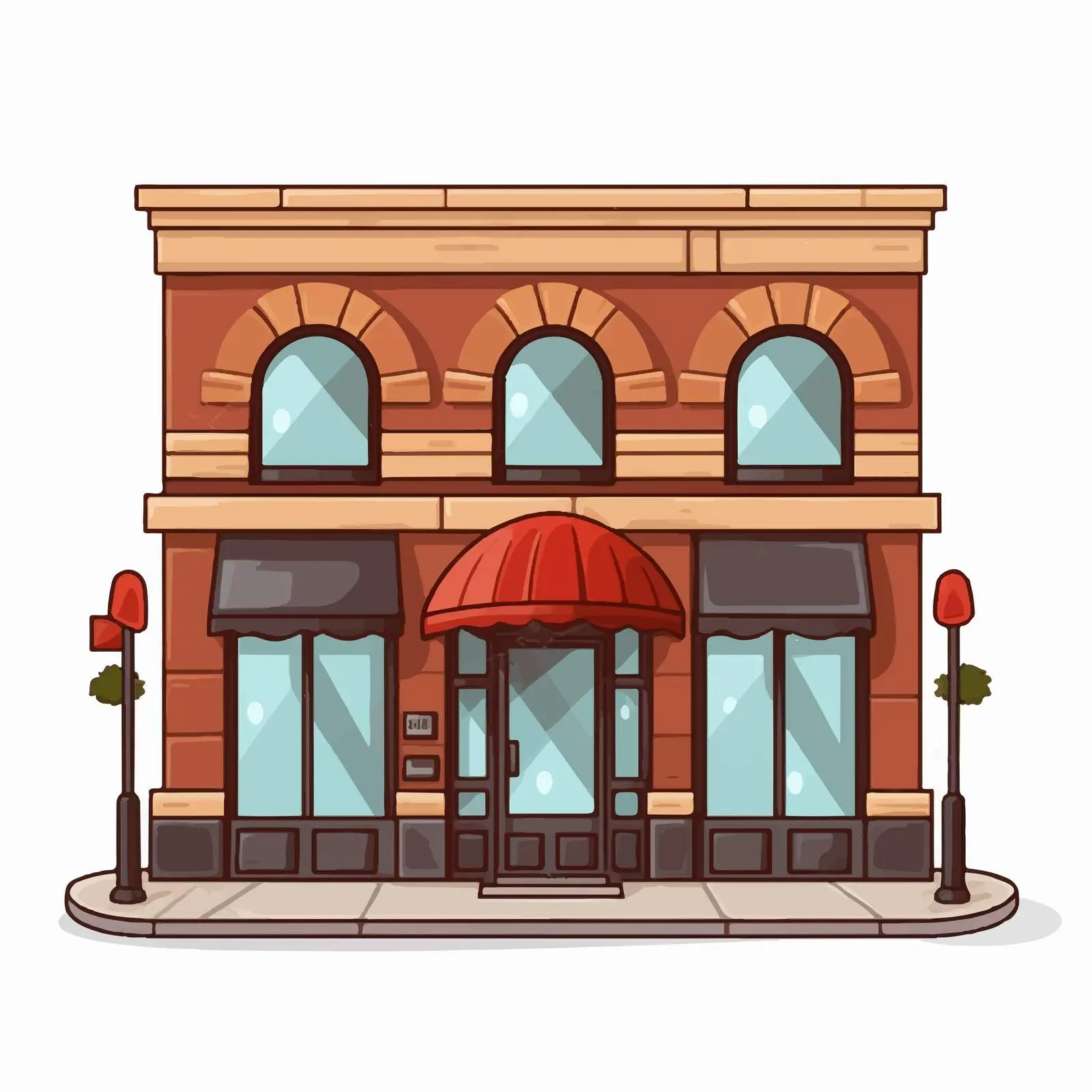Cartoon Vector Illustration of Store Building — free download from Dotvec