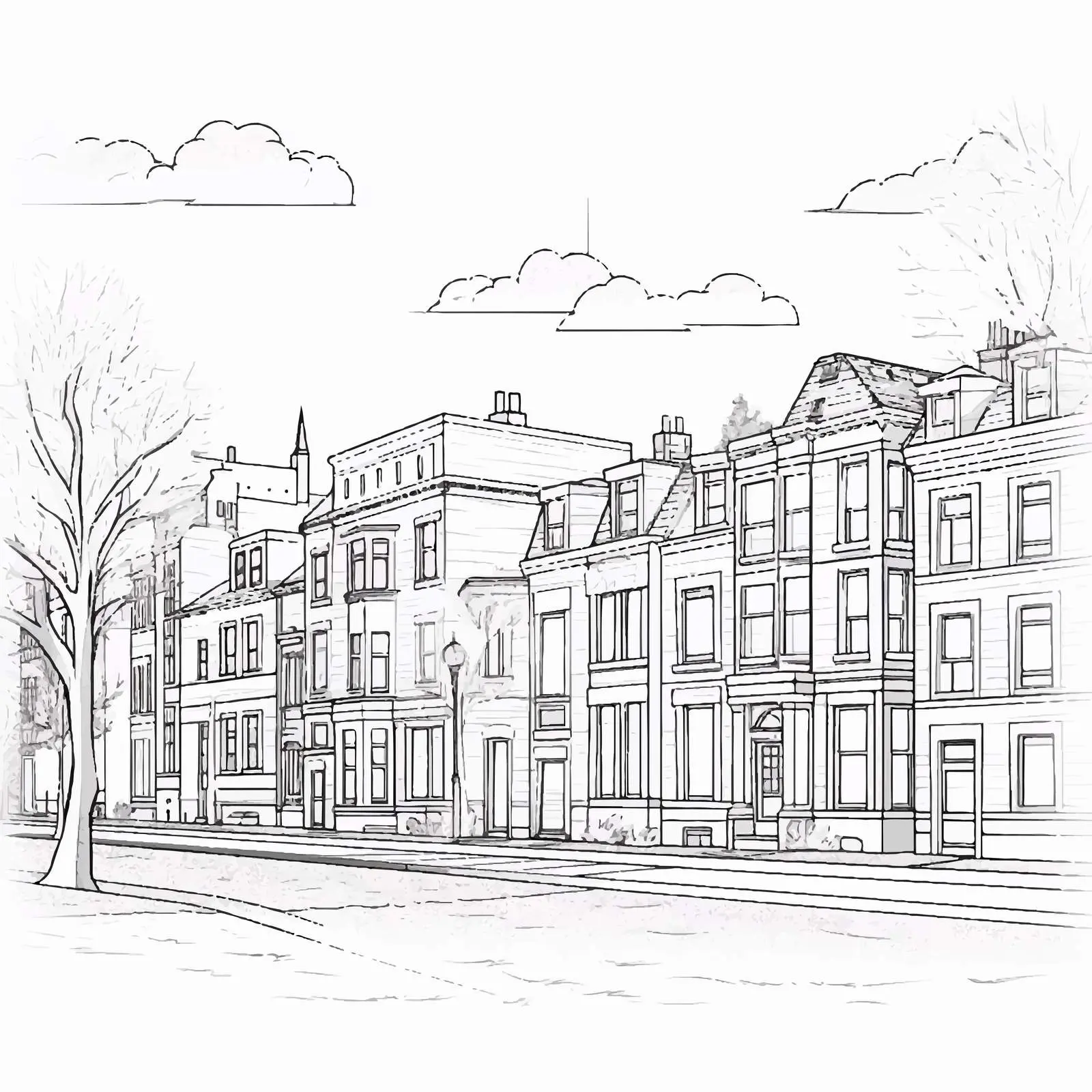Elegant European Residential Building Vector Art — free download from Dotvec