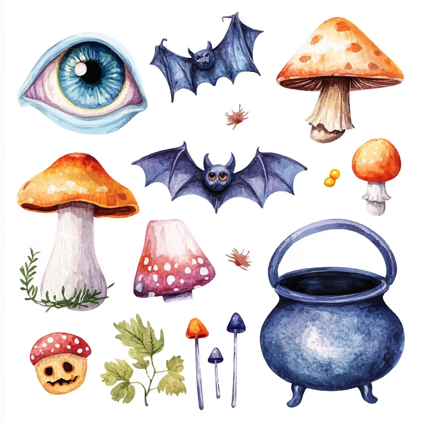 Whimsical Mushrooms and Potion Vector Art — free download from Dotvec