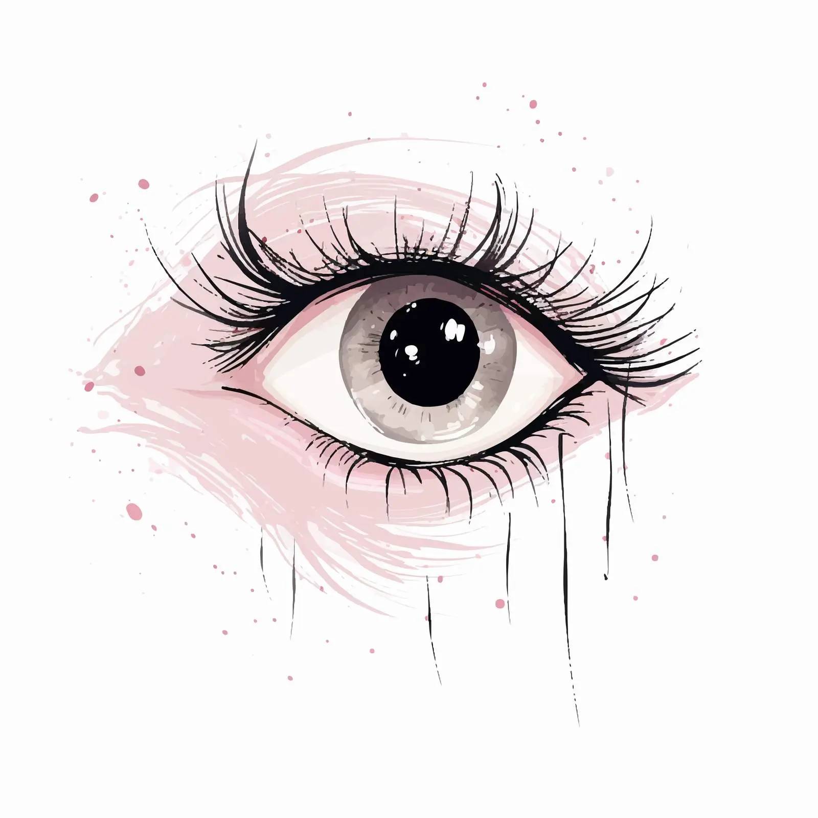 Delicate Eye Illustration with Long Eyelashes — free download from Dotvec