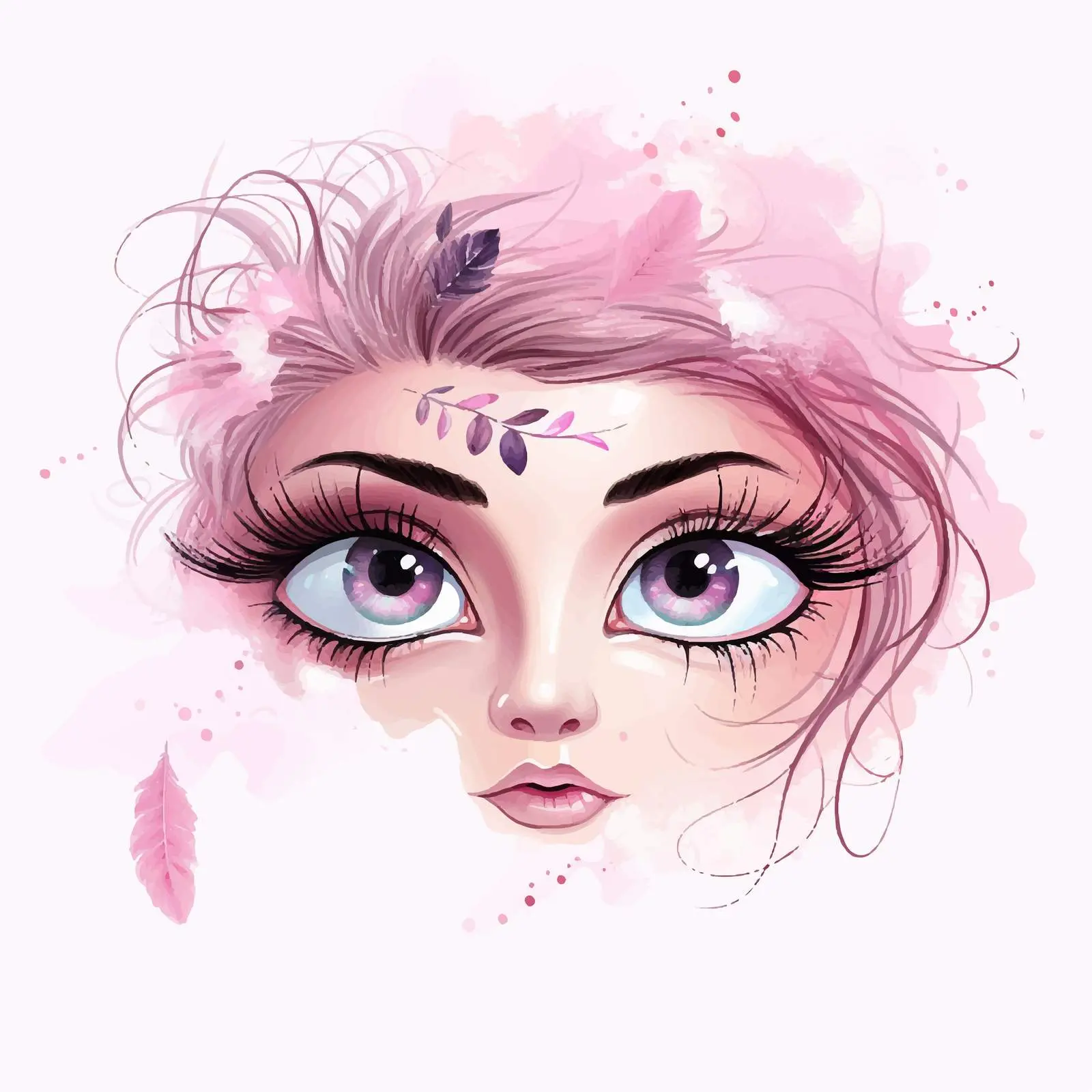 Eye with Long Eyelashes and Thick Eyebrow — free download from Dotvec