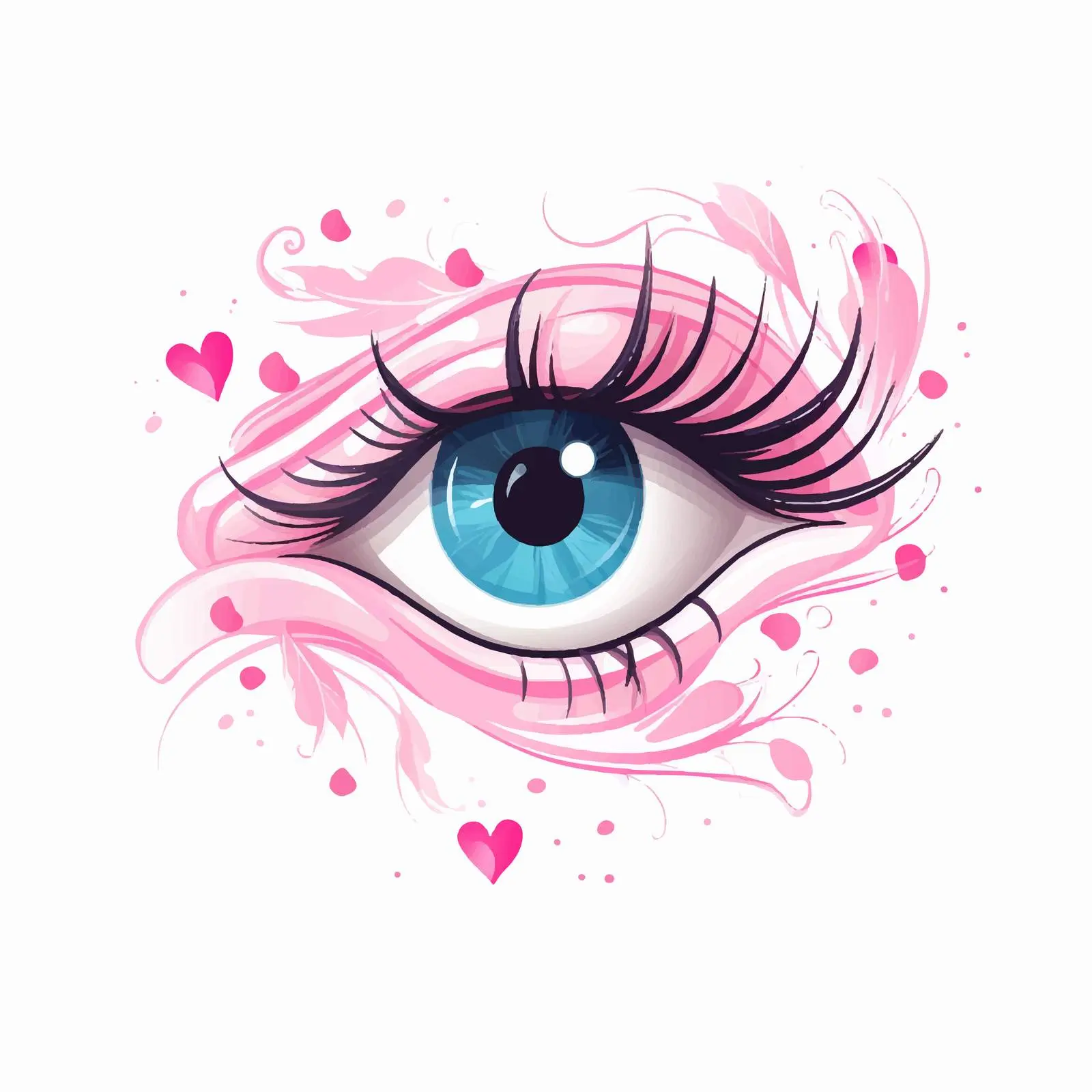 Eye with Long Lashes and Thick Eyebrow — free download from Dotvec