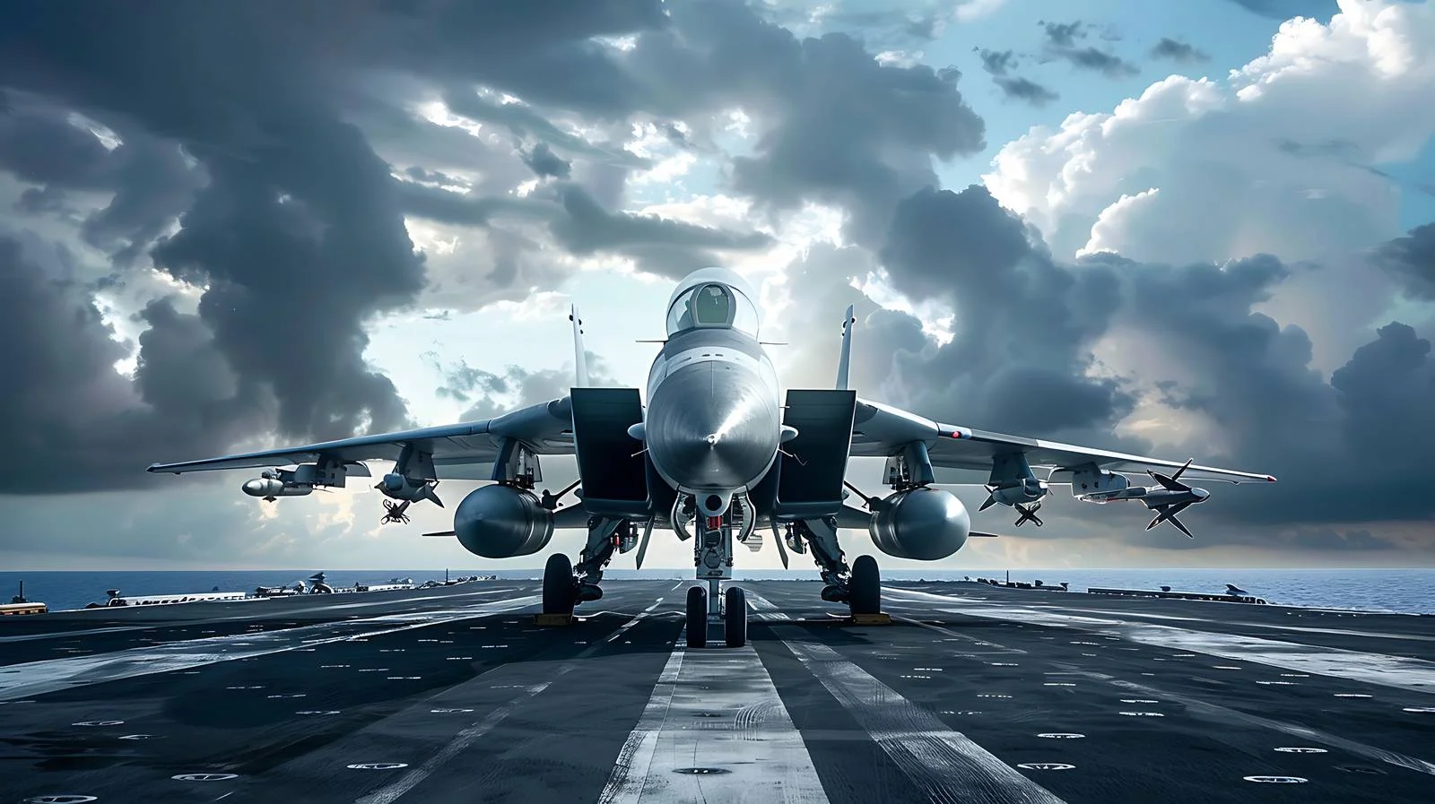 F-14 Fighter Jet on Carrier Deck — free download from Dotvec