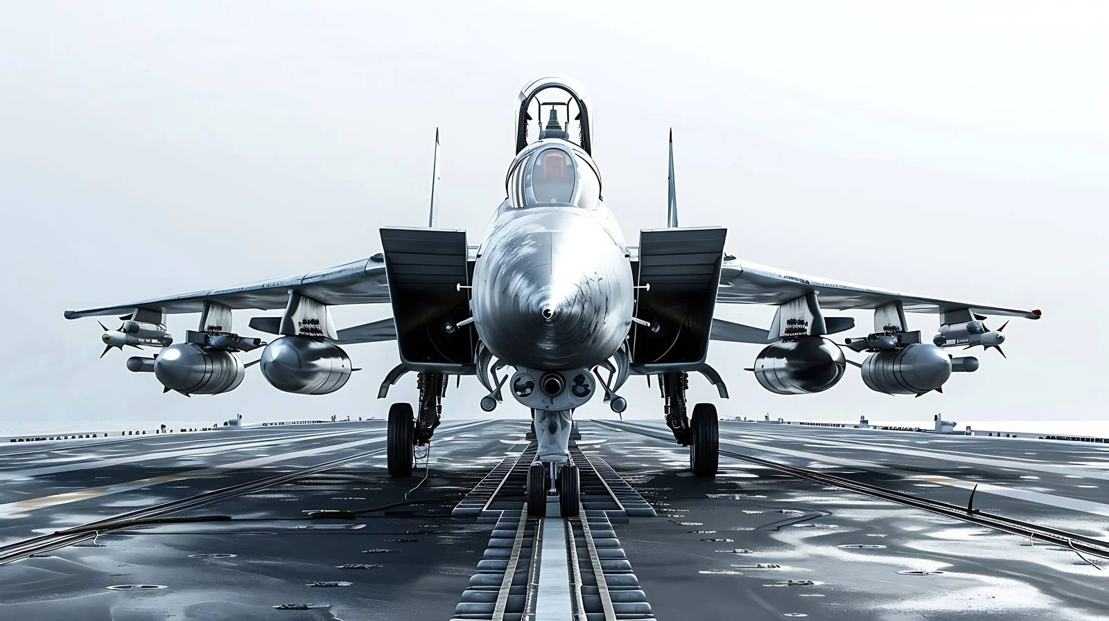 F-14 Fighter Jet Below Aircraft Carrier — free download from Dotvec