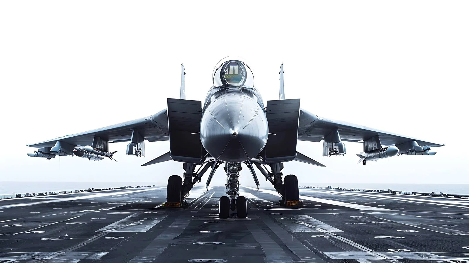 F-14 Fighter Jet on Aircraft Carrier Deck — free download from Dotvec