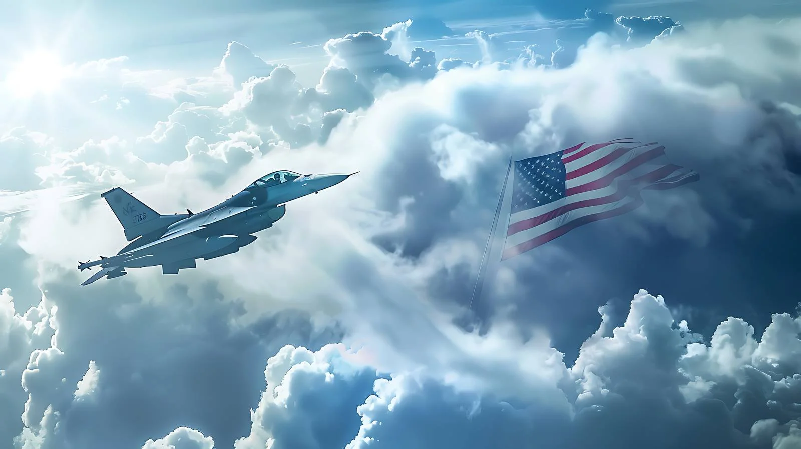 F-16 Models Soaring Amid Clouds — free download from Dotvec