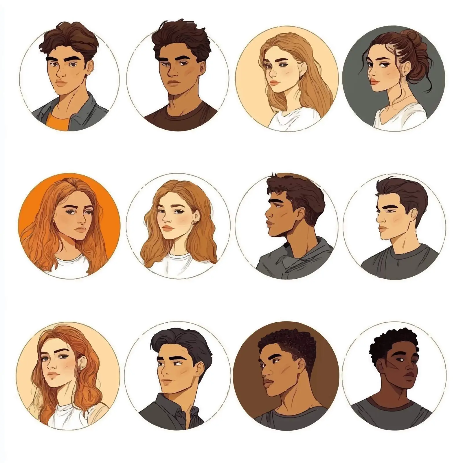 Diverse Head Portraits Avatar Bundle — free download from Dotvec