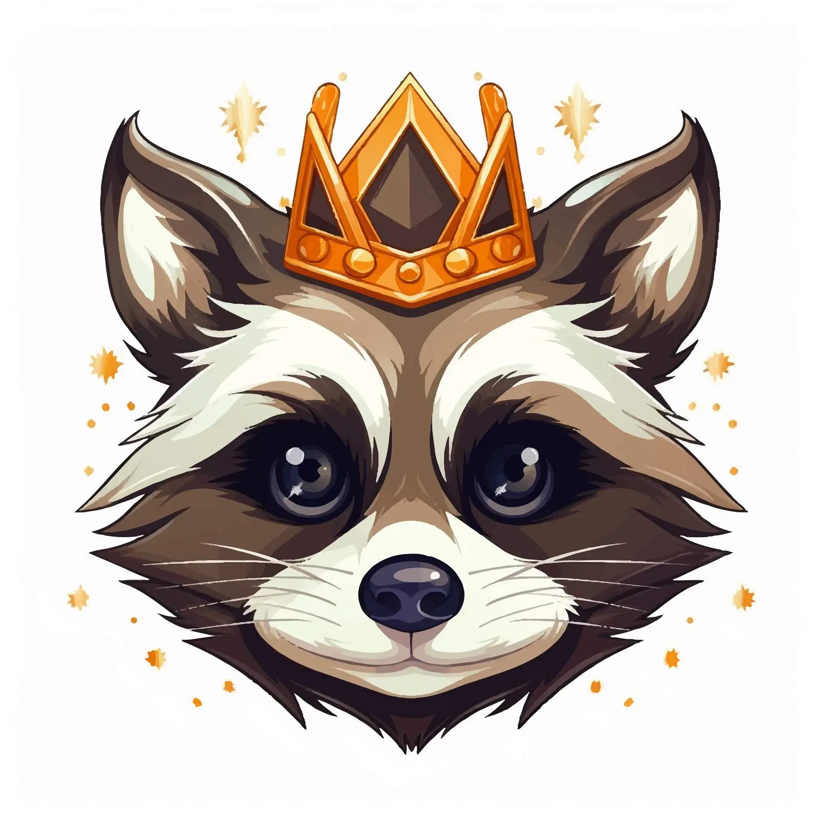 Adorable Raccoon with Crown Illustration — free download from Dotvec