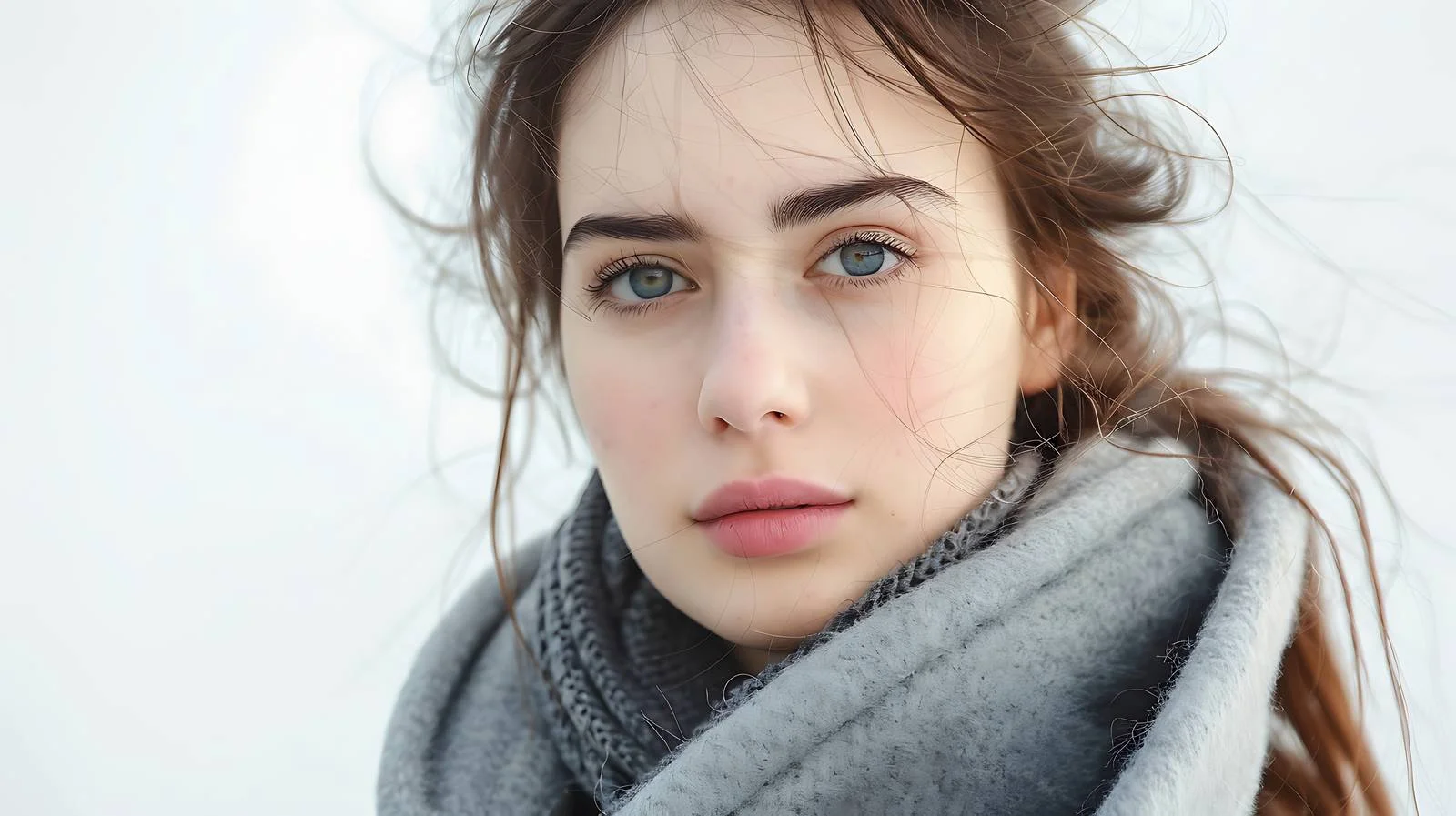 Elegant Young Lady in Gray Coat — free download from Dotvec