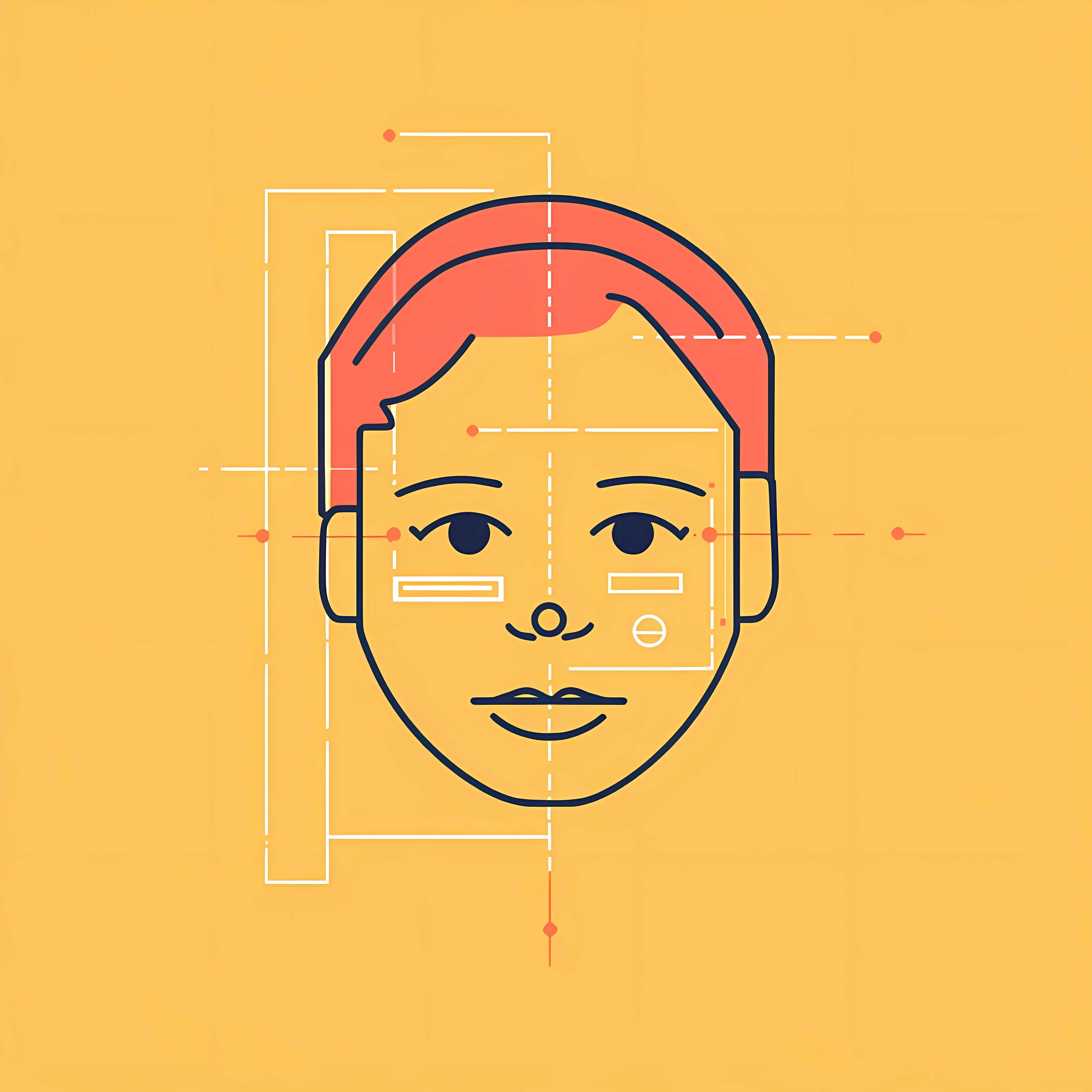 Flat Vector Illustration of Face Recognition Security – free data protection image from Dotvec
