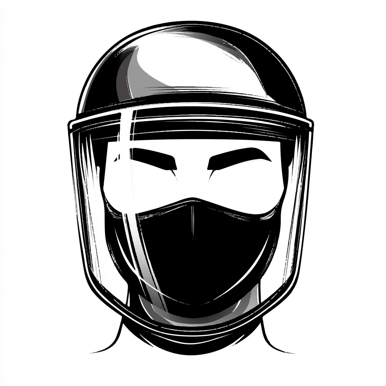 Black and White Face Shield Cartoon Vector — free download from Dotvec