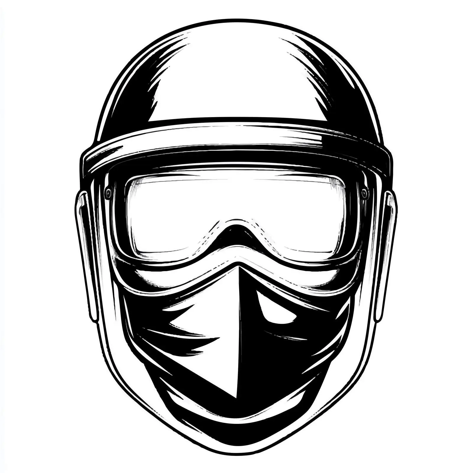 Black and White Face Shield Cartoon Vector Illustration — free download from Dotvec