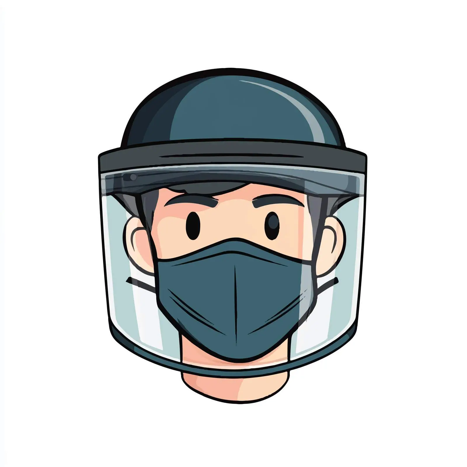 Cartoon Face Shield Vector Illustration on White Background — free download from Dotvec