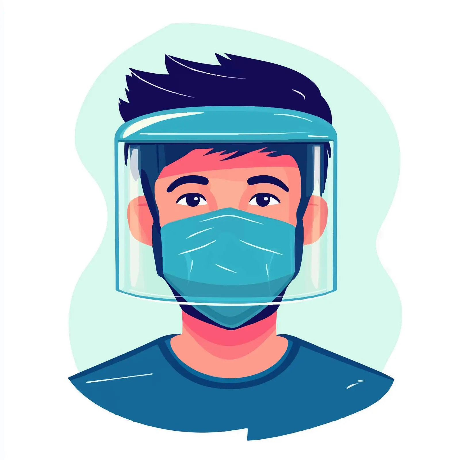 Cartoon Vector Face Shield Illustration on White — free download from Dotvec