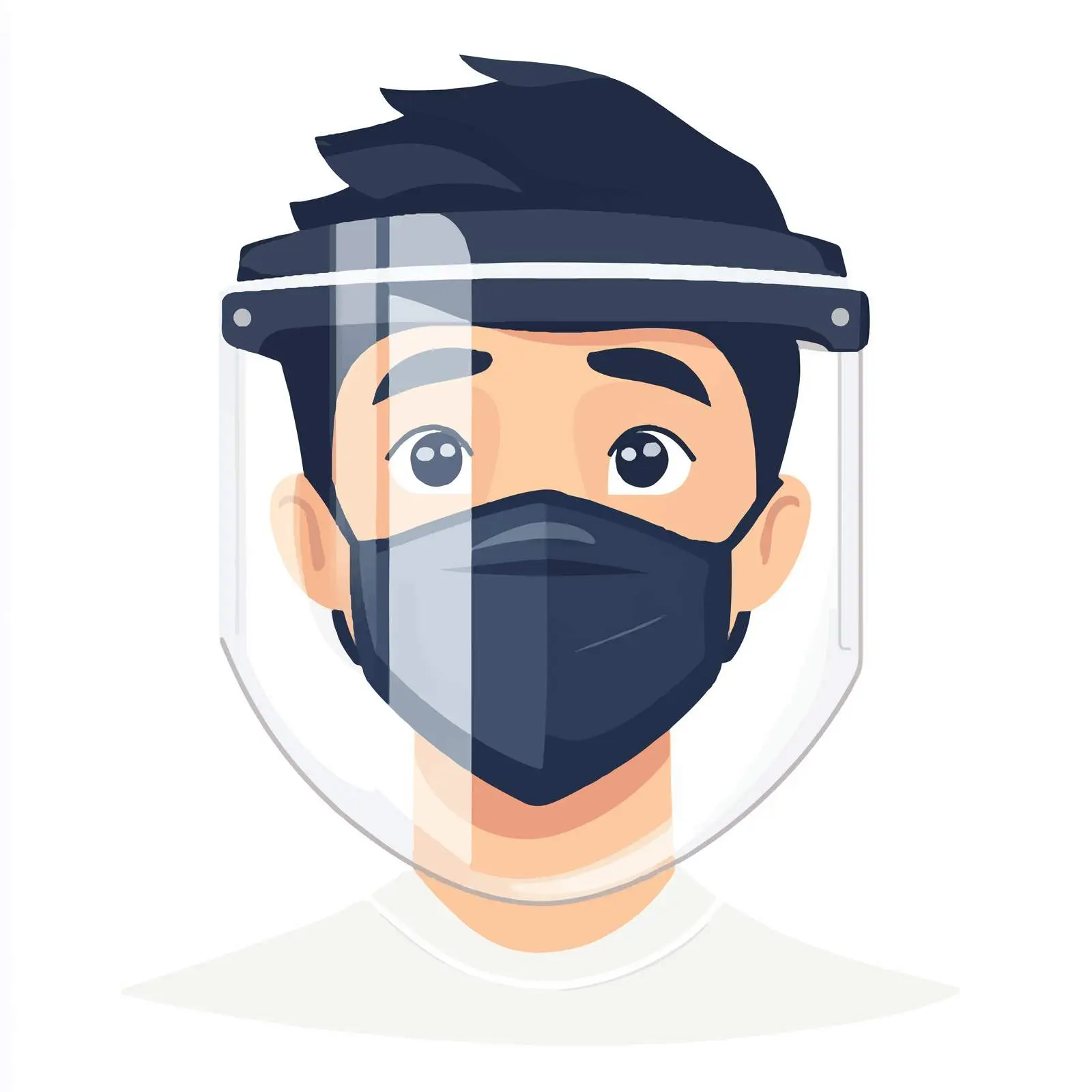 Cartoon Face Shield Vector Illustration on White — free download from Dotvec
