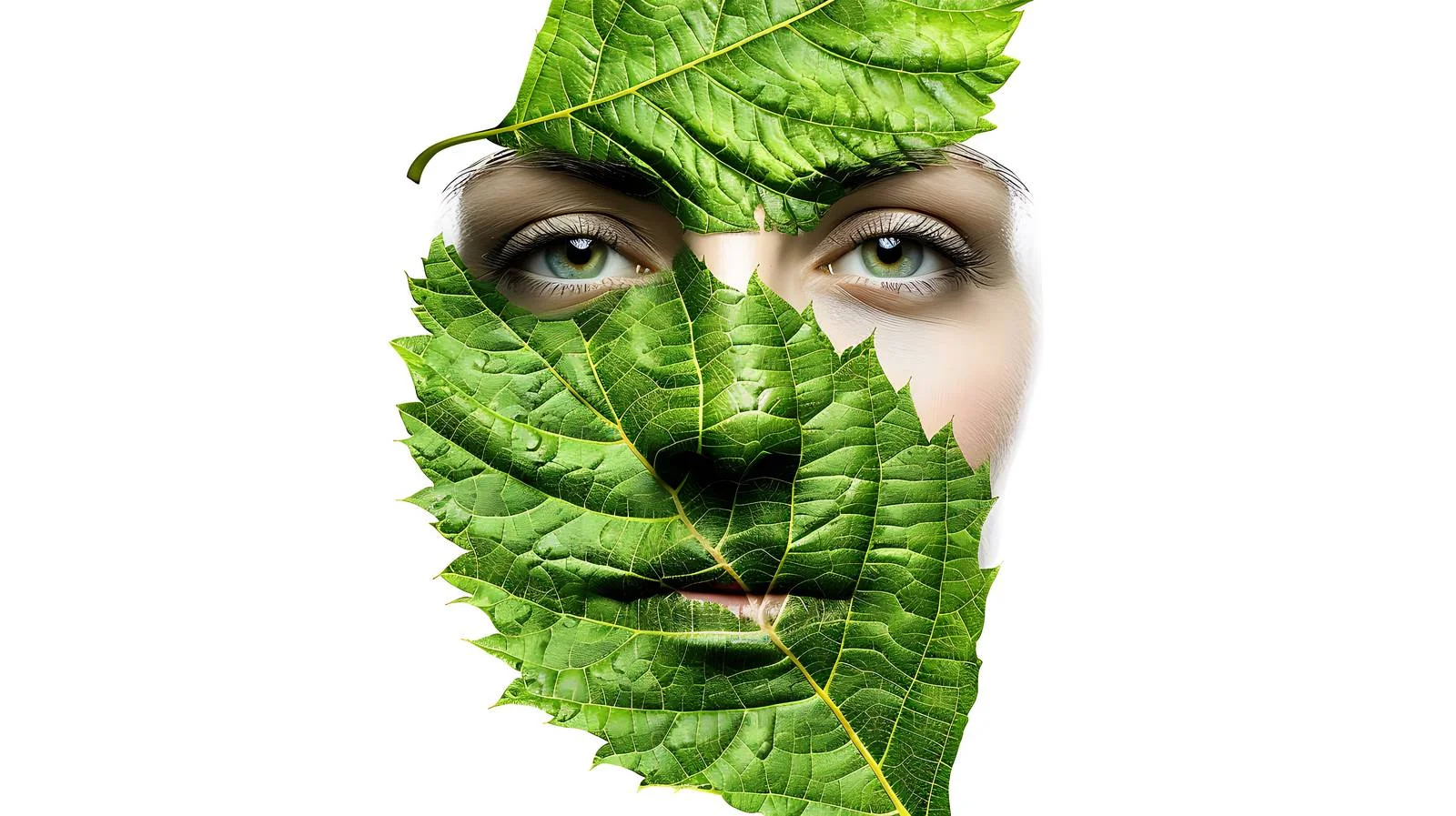 Botanical Face Texture on White Background — free download from Dotvec