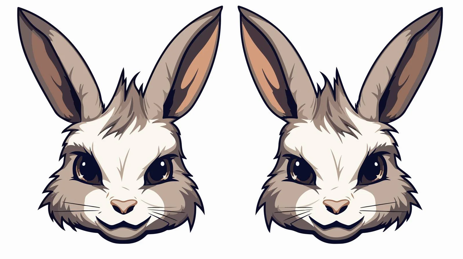 Cute Rabbit Cartoon Portrait Illustration — free download from Dotvec