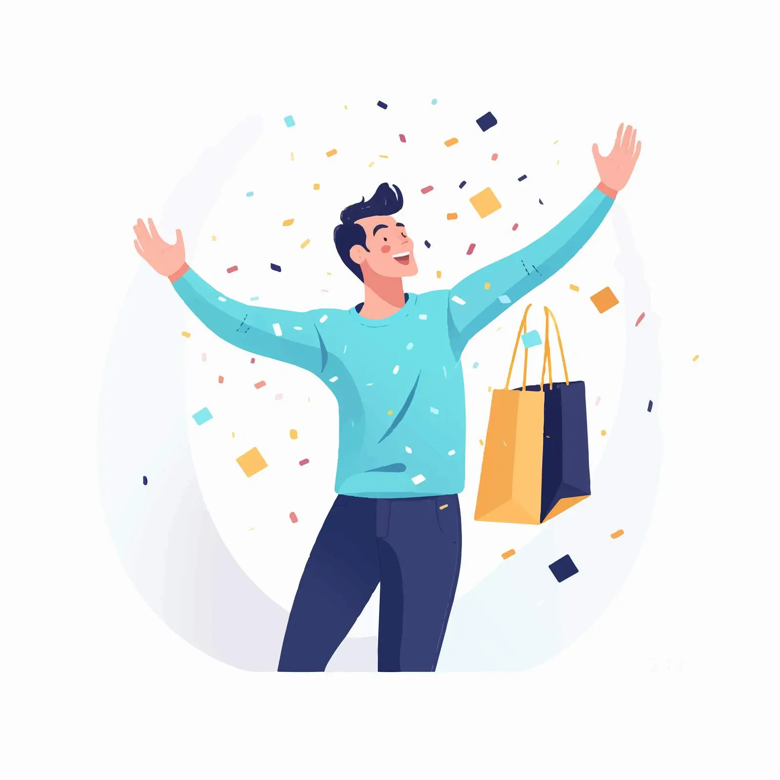 Excited Person Shopping with Paper Bag Vector – free spending image from Dotvec