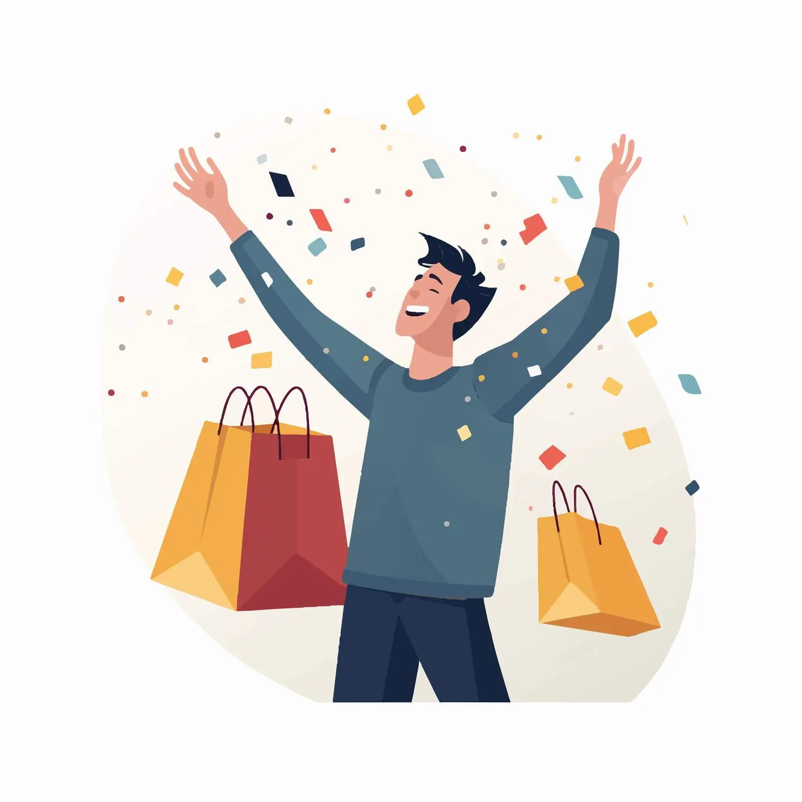 Excited Person Enjoying Shopping with Paper Bag – free spending image from Dotvec
