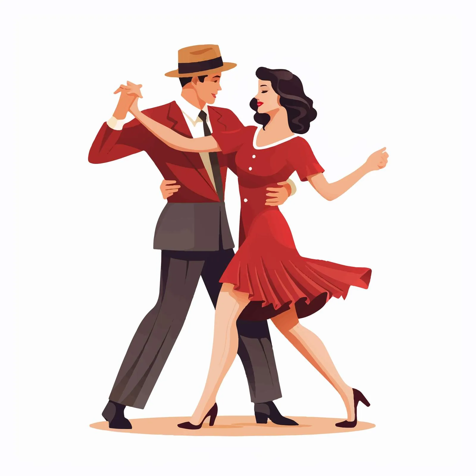 Faceless Dance Duo Holding Hands in Lindy Hop — free download from Dotvec