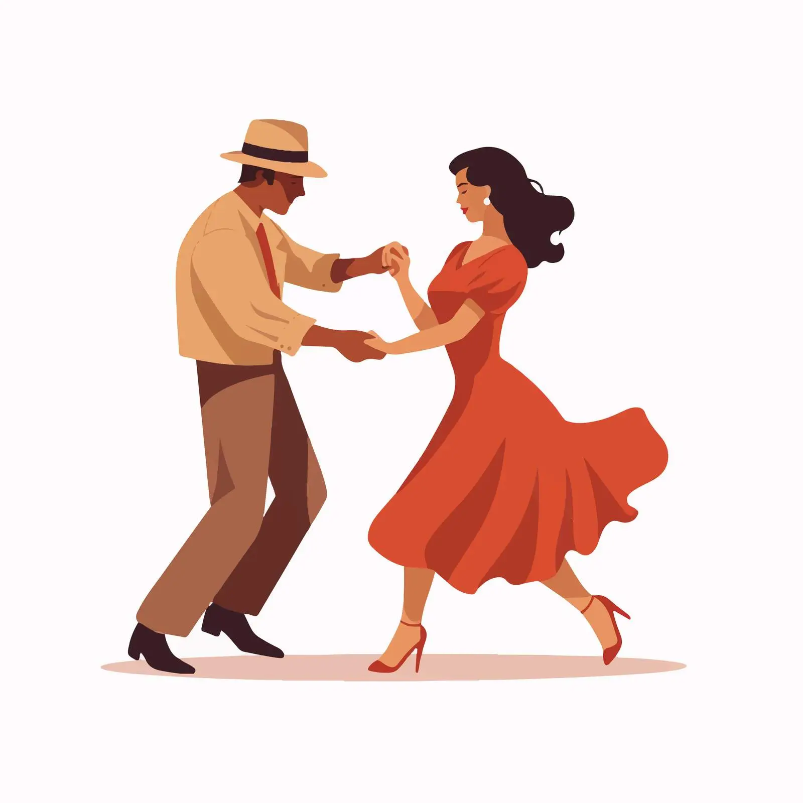 Dancing Lindy Hop Vector with Faceless Figures — free download from Dotvec