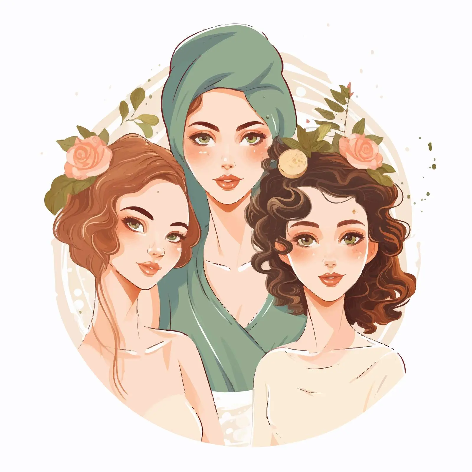 Happy Girls with Perfect Skin Portraits – free facial care image from Dotvec