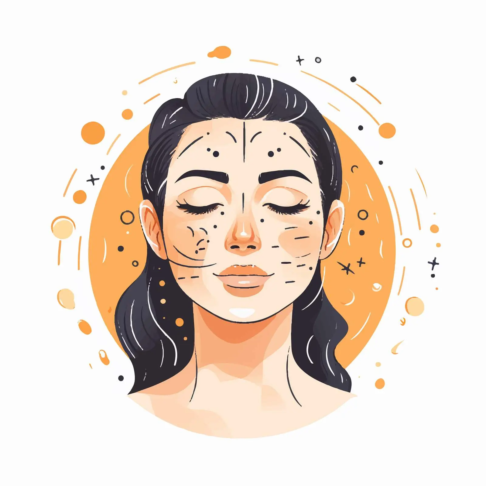 Girl Portrait with Facial Markings and Massage – free beauty therapy image from Dotvec