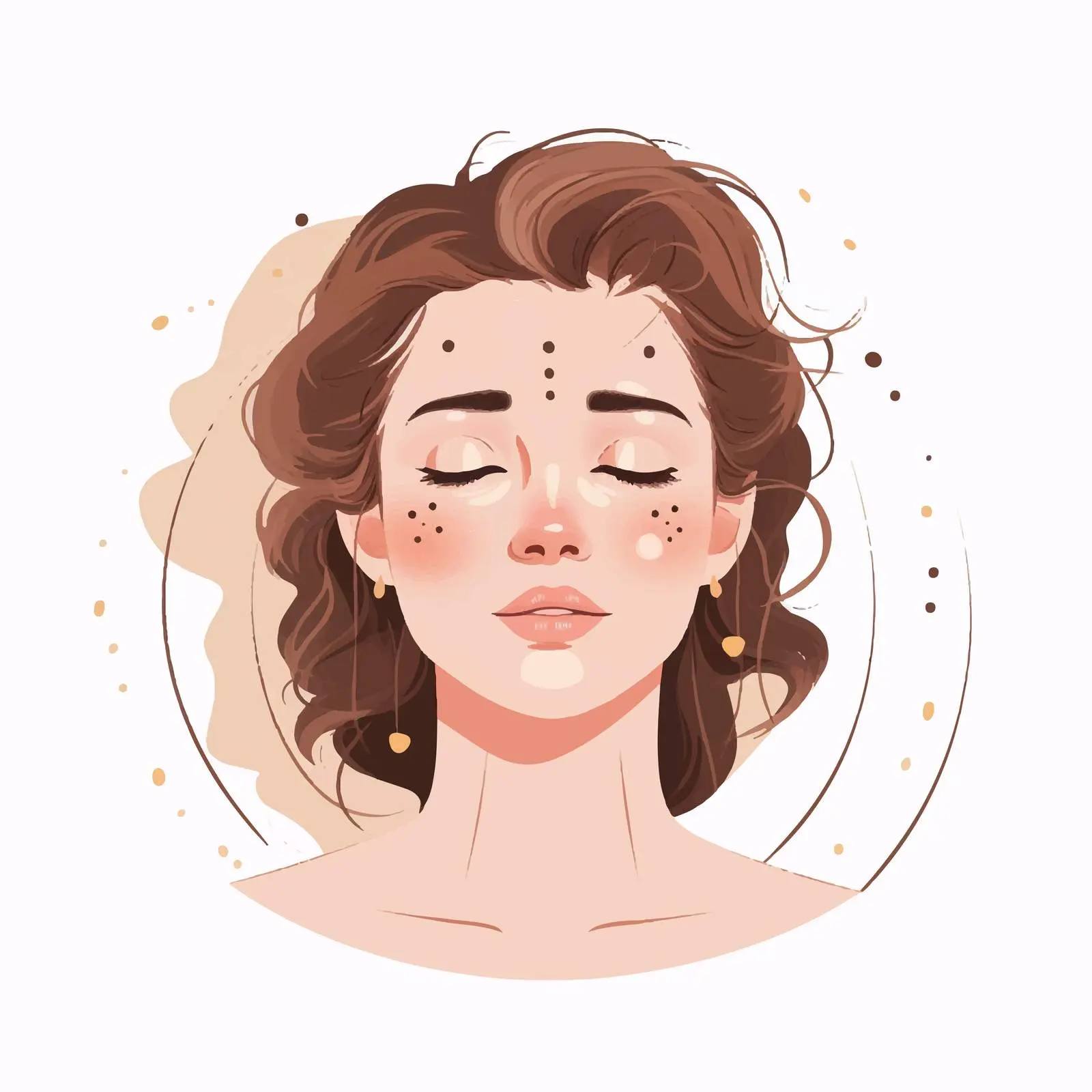 Portrait of Girl with Facial Massage Markings – free beauty therapy image from Dotvec