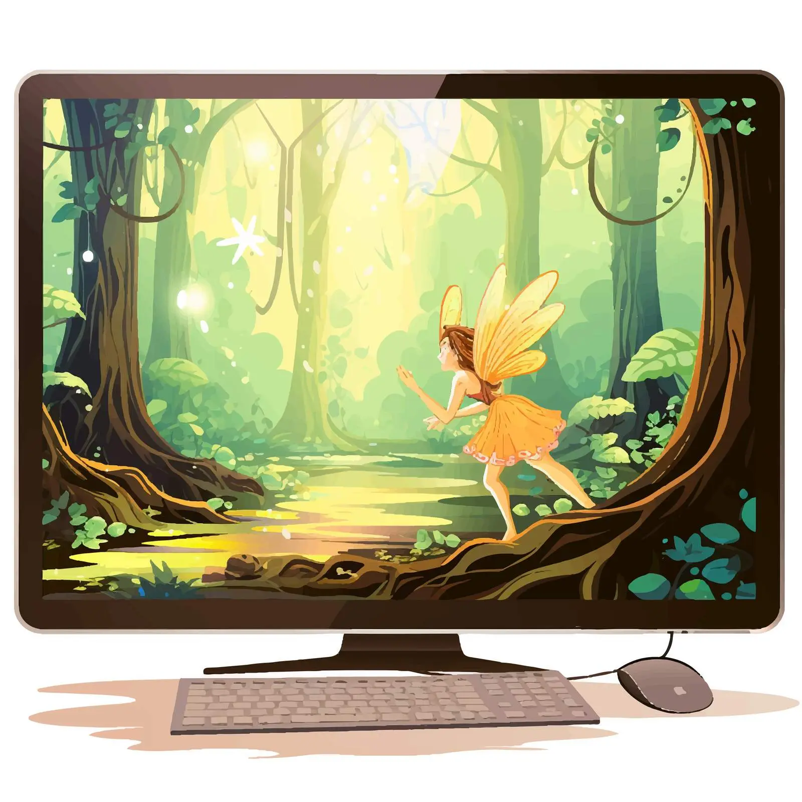Enchanting Fairy Desktop Background Illustration — free download from Dotvec