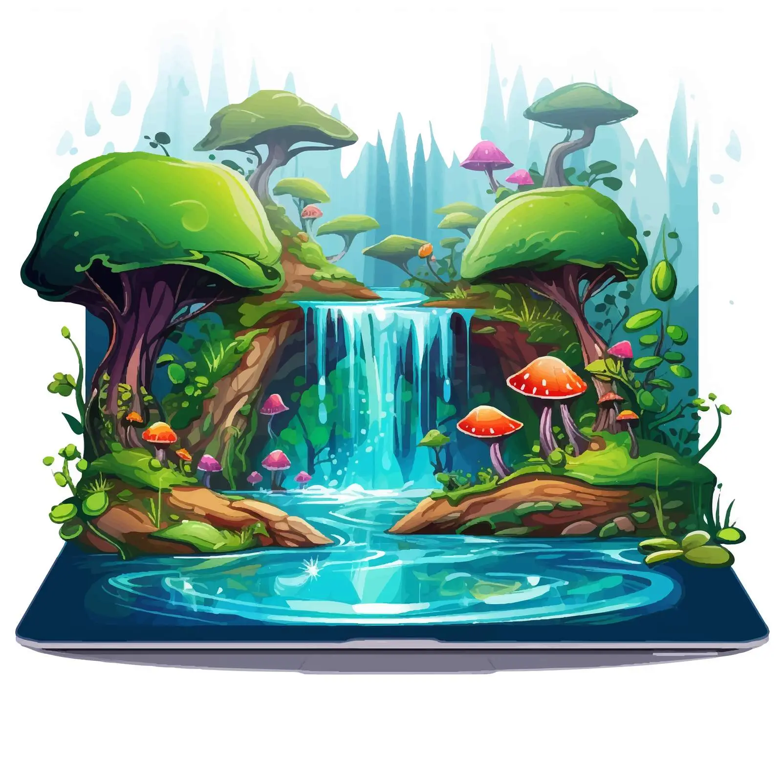 Fairy Illustration on Laptop Screen Vector — free download from Dotvec