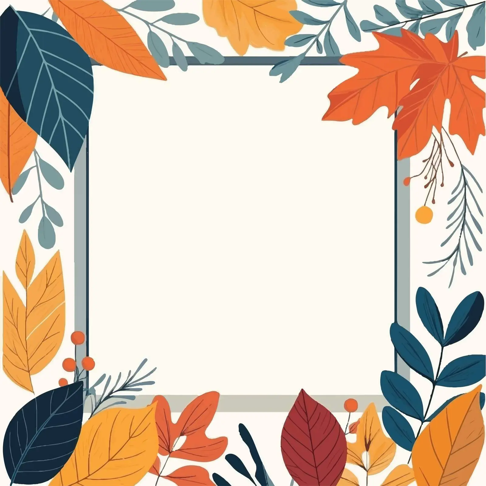 Autumn Leaf Framed Banner Design — free download from Dotvec