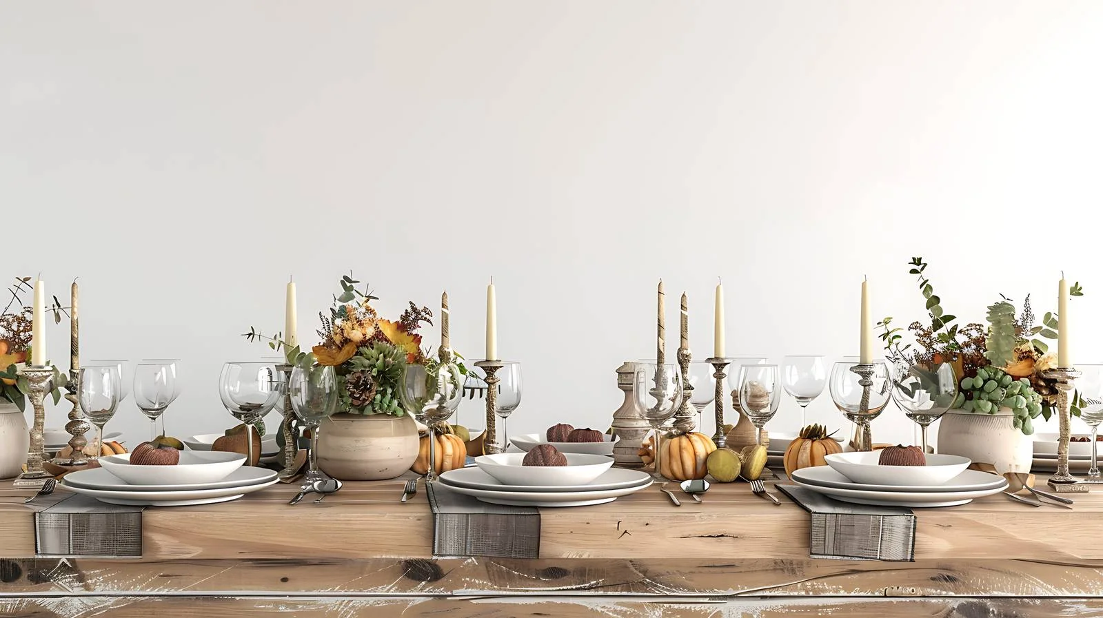 Autumn Dining Setup on Rustic Table — free download from Dotvec