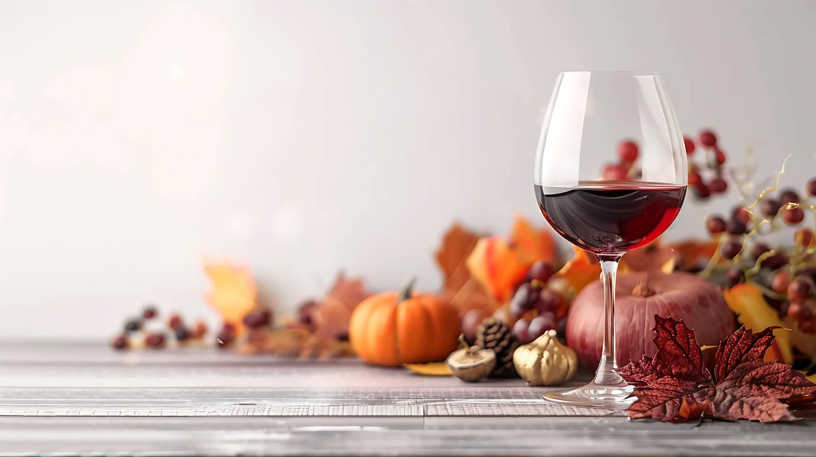 Elegant Fall Dining Table with Wine Glass — free download from Dotvec