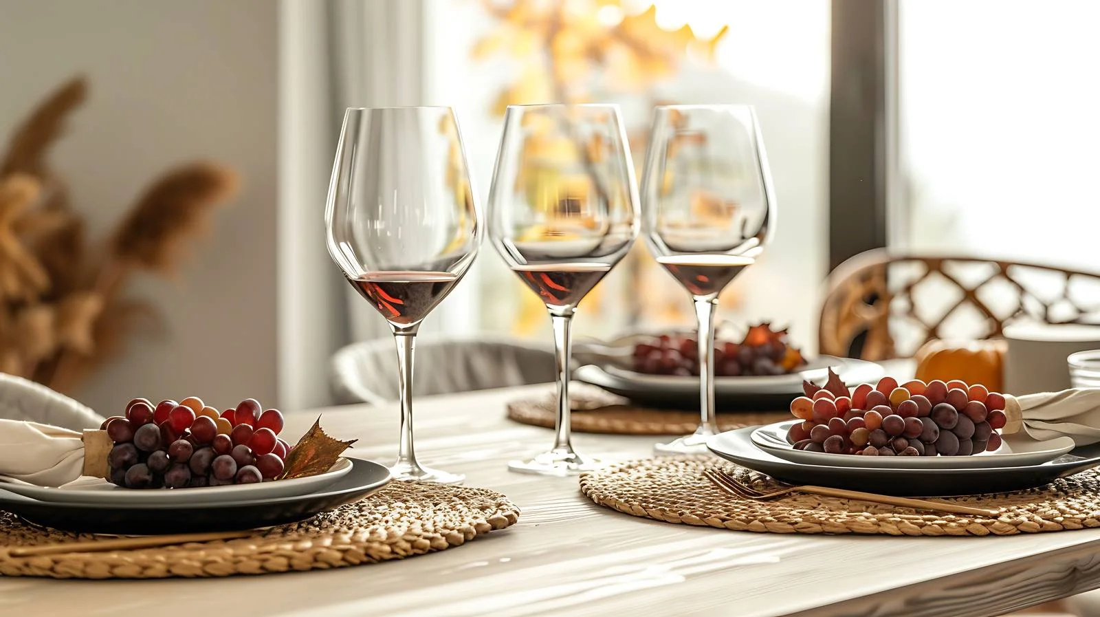 Elegant Fall Dining Set with Wine Glass — free download from Dotvec