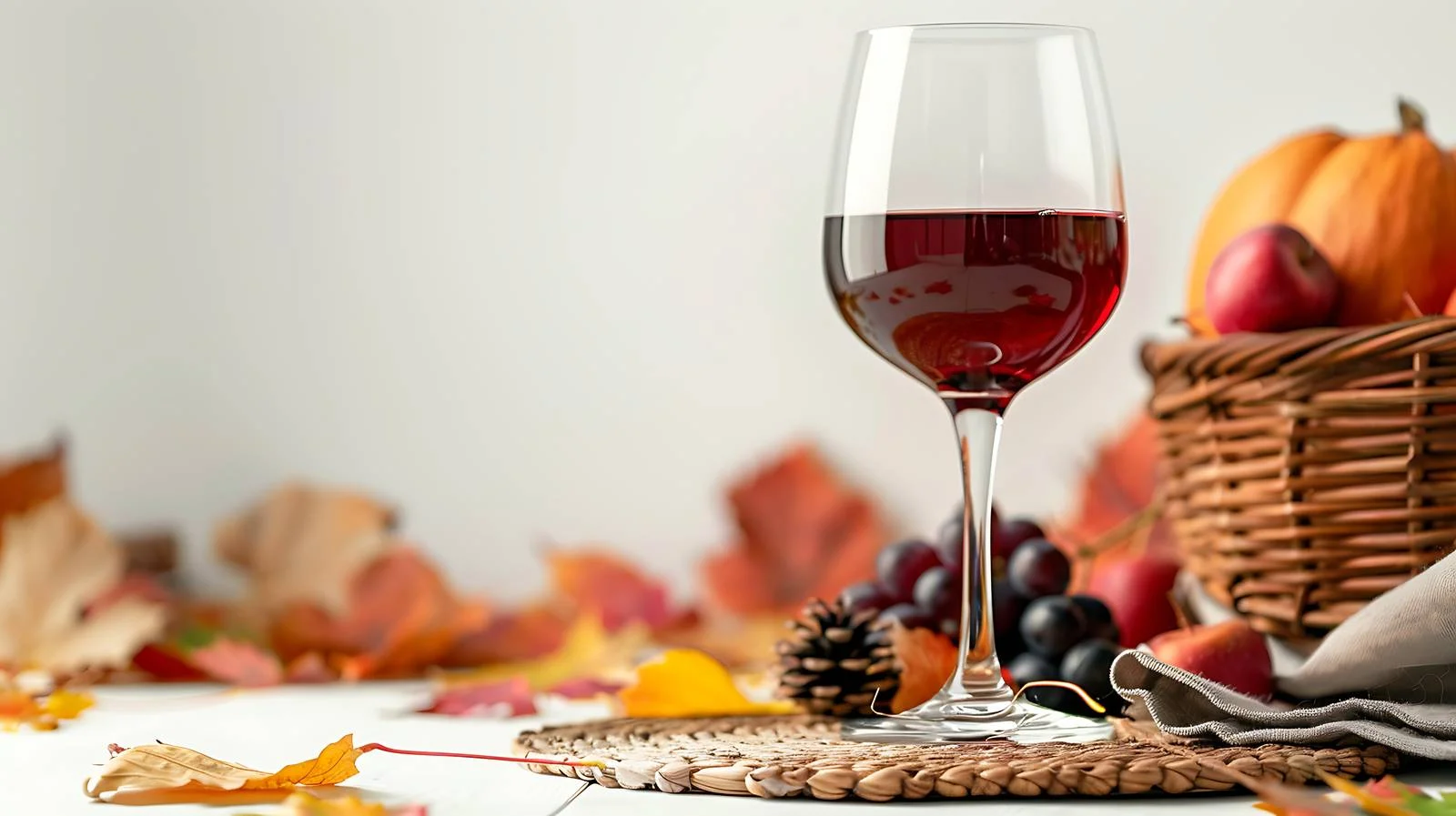 Elegant Fall Dining Table with Wine Glass — free download from Dotvec