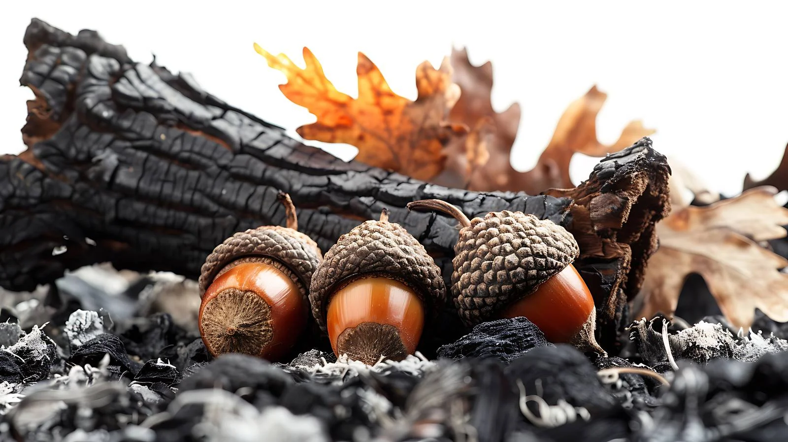 Autumn Acorns on Ash Background — free download from Dotvec